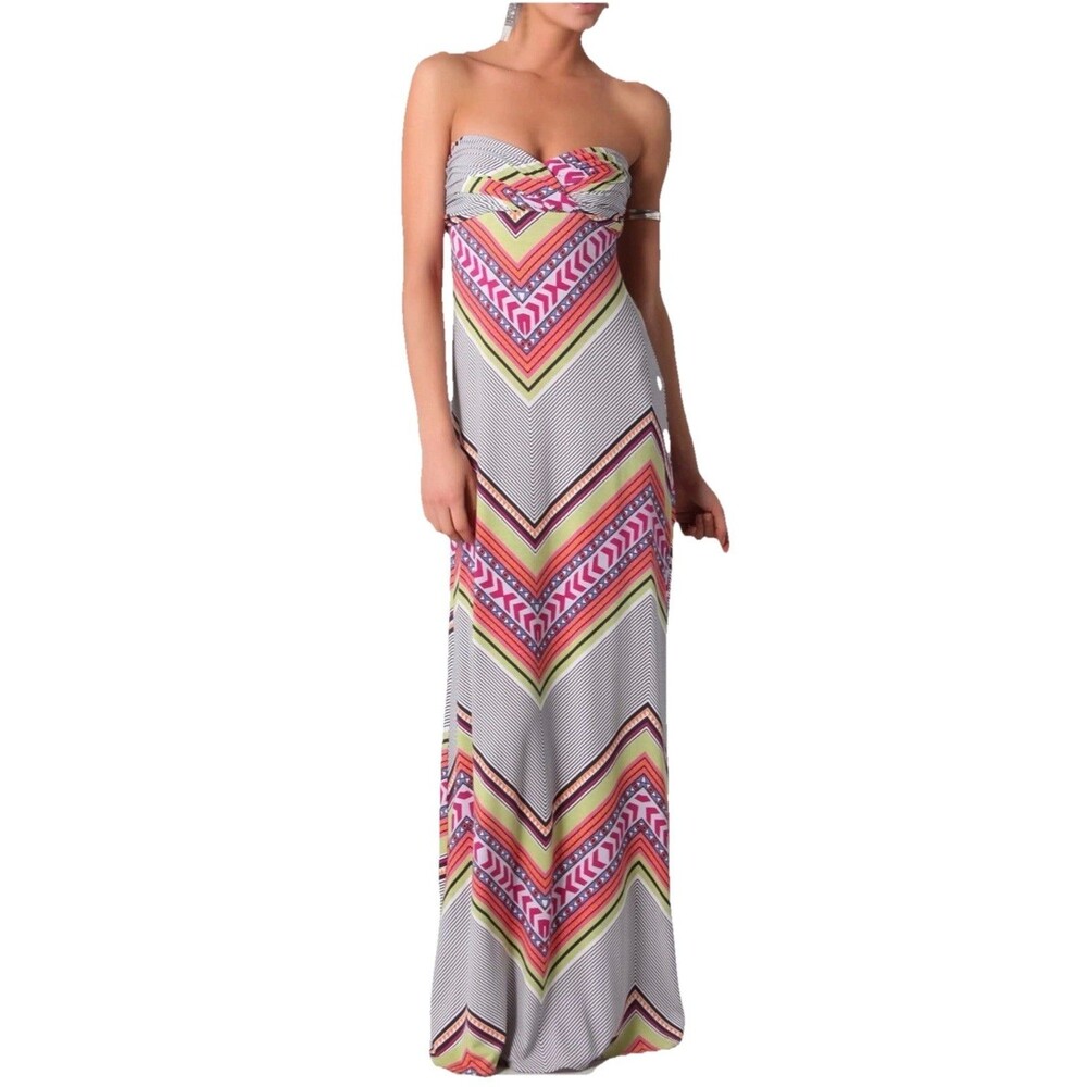 Mara Hoffman Phoebe Maxi Summer Dress Size M Chevron Pattern